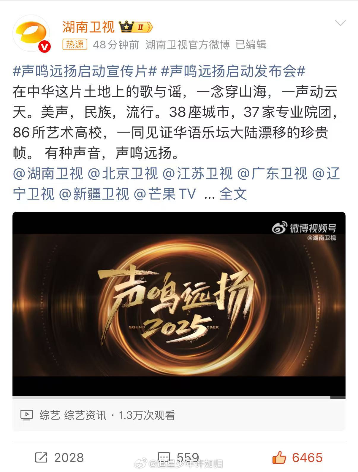 音乐浪潮汹涌，声鸣远扬启动宣传片 里那些动人的旋律片段，简直是耳朵福利，谁还没看