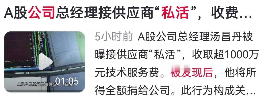 A股市场从来不缺魔幻故事，瑞华泰总经理汤昌丹最近就给广大股民上演了一出“接私活赚