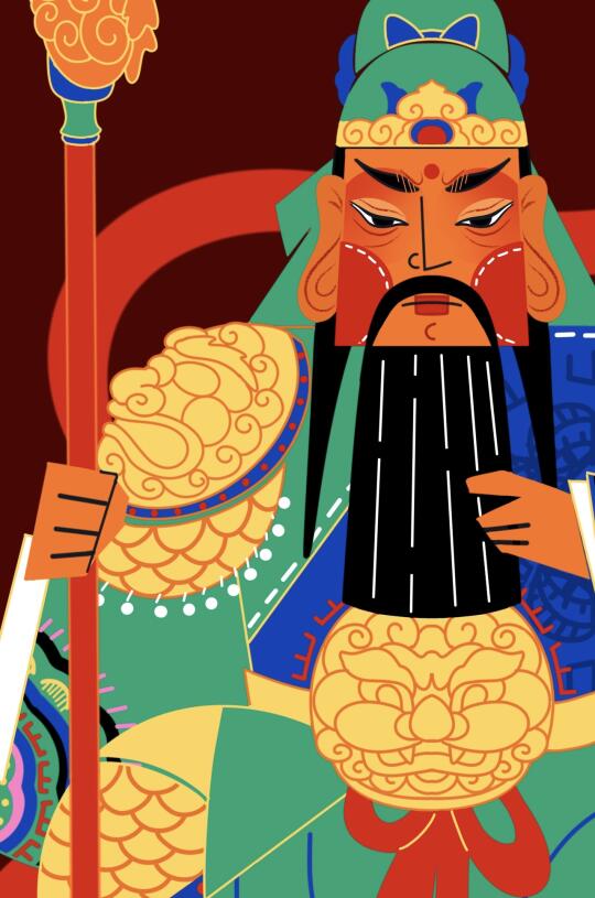 00后画国潮—关公，关公连夜托梦夸我潮👍