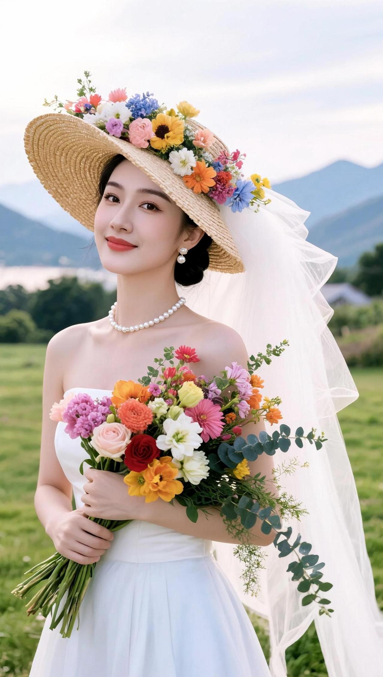 AI田园花卉写真 随变ai随便玩 氛围感美女 森系写真 田园风