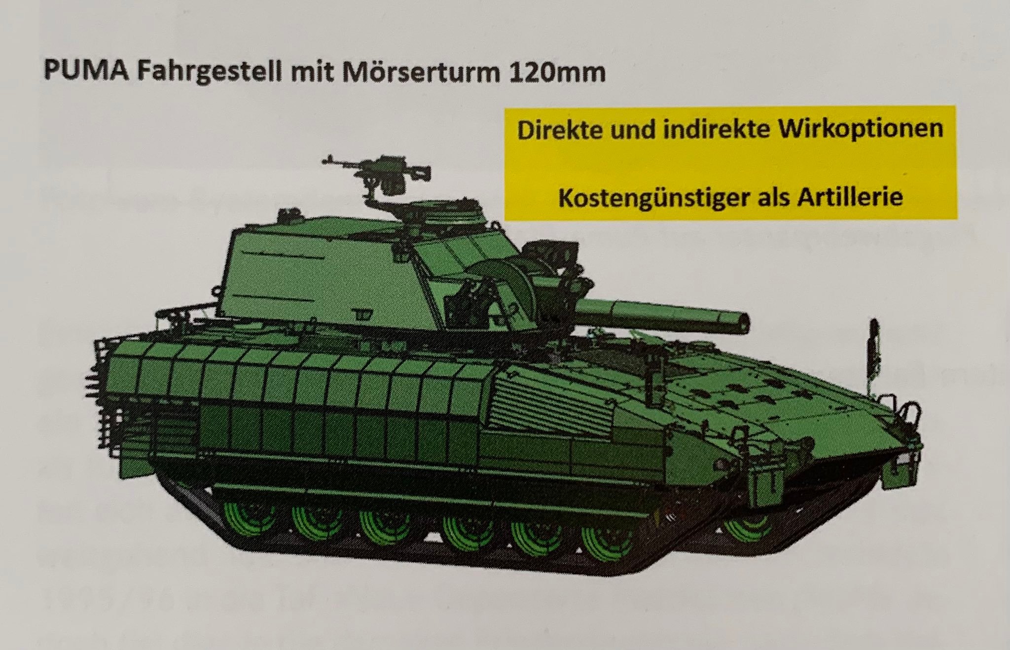 每天认识一件兵器 德国🇩🇪美洲狮(Puma)步兵战车底盘的120 mm自行迫