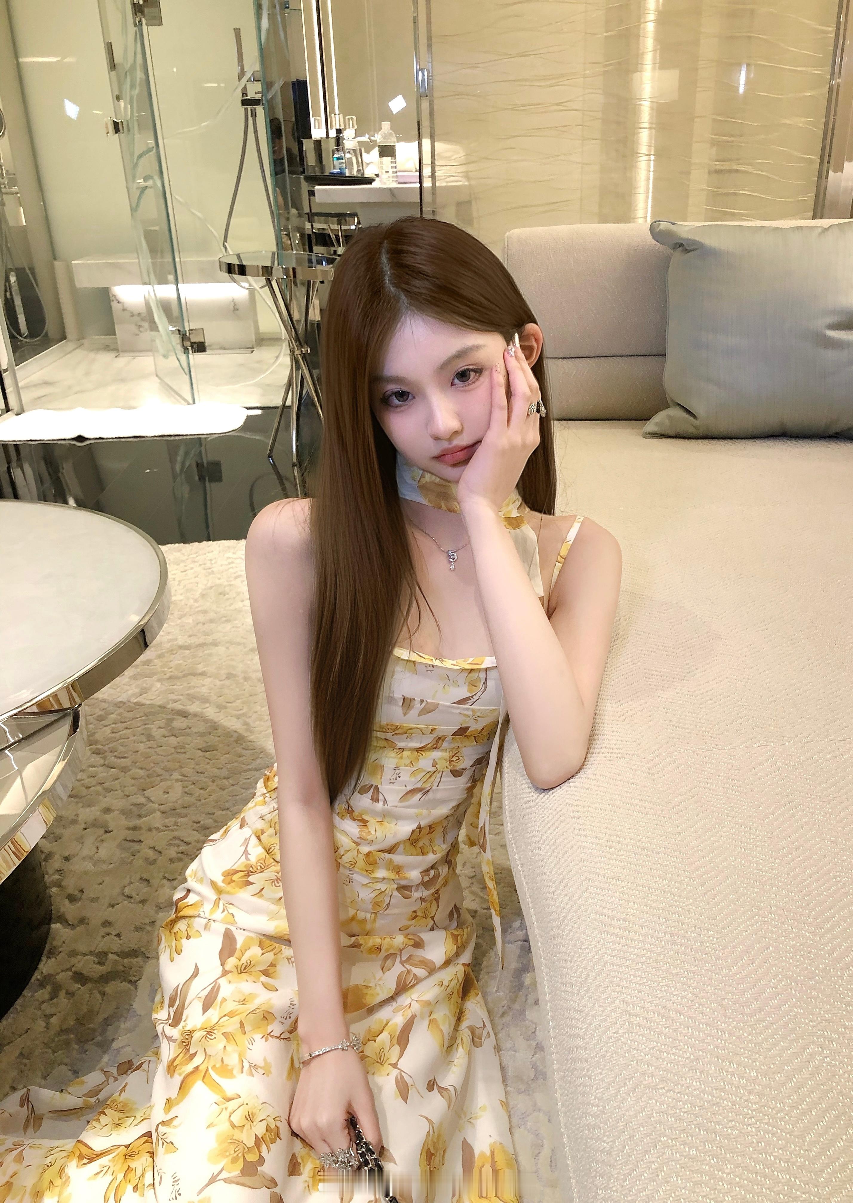矜贵花花丝带增加气质感抽褶平抚收腹 很服帖显瘦的裙型滑1 ​​​