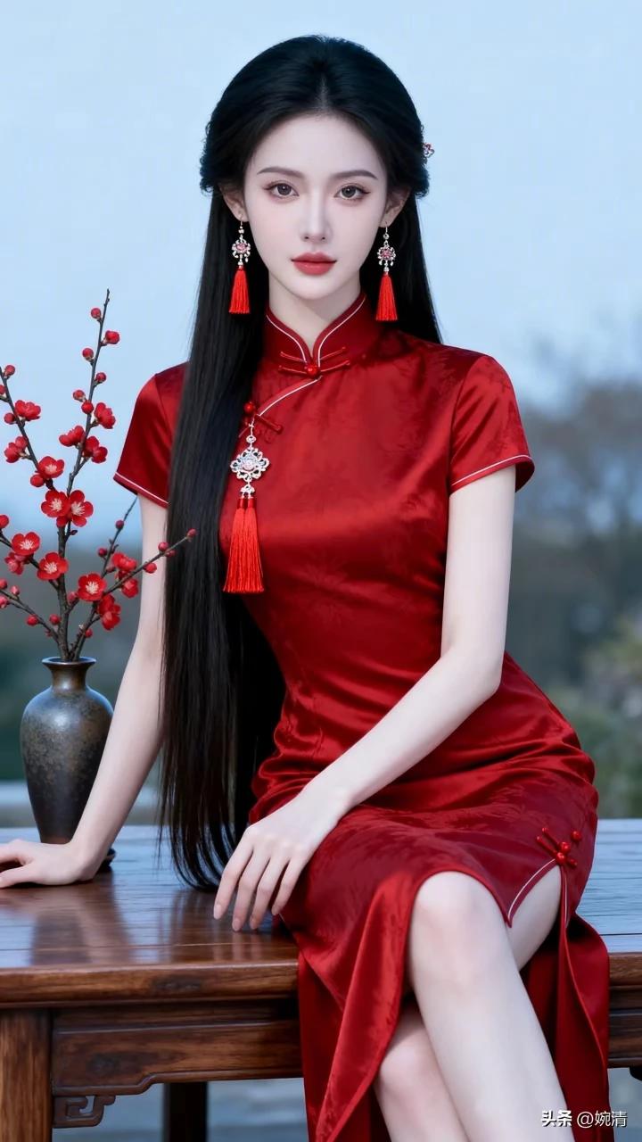 梅雪争春未肯降，
骚人阁笔费评章。
梅须逊雪三分白，
雪却输梅一段香。
旗袍雅韵