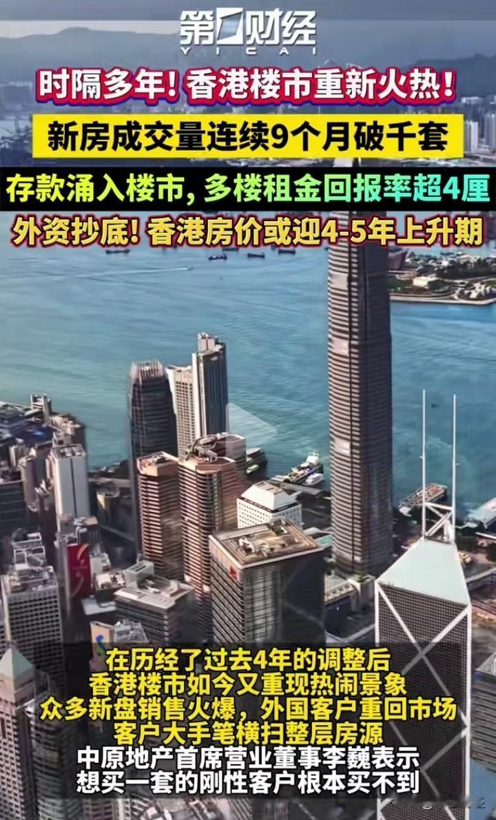 香港楼市开始火热，《第一财经》这个报道是冬天里的一把火吗？

外资入场，哪些外资