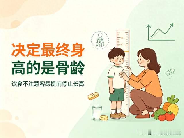 决定最终身高的是骨龄，饮食不注意容易提前停止长高