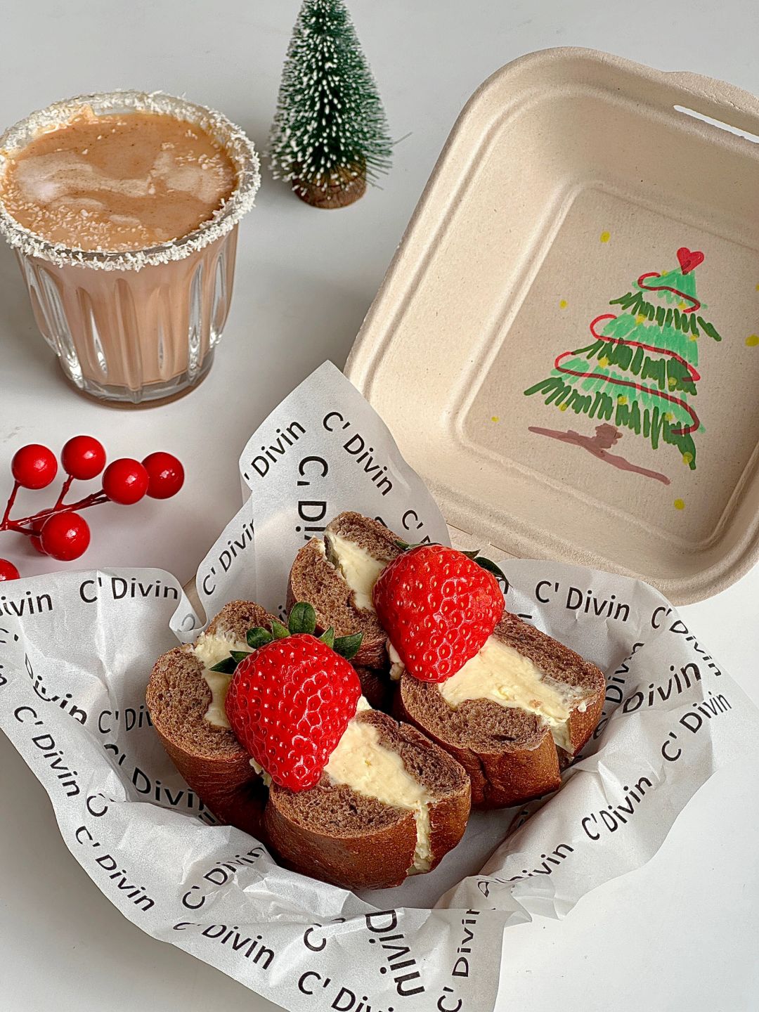 快手早餐｜🎄草莓🍓奶酪贝果三明治🥯