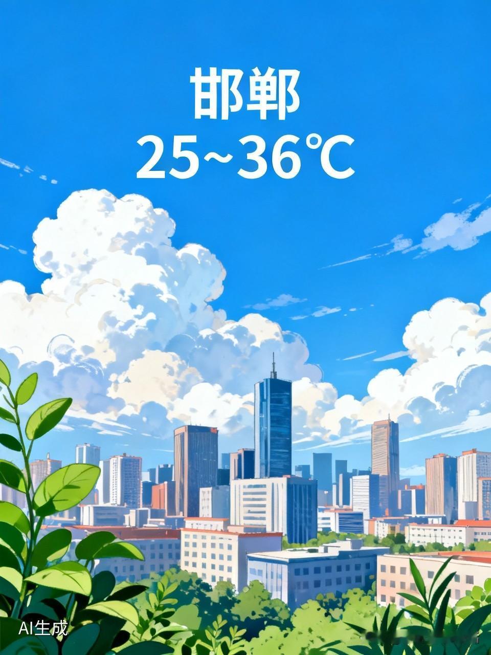 我们邯郸25～36度，还行，不算太热，能受的了！