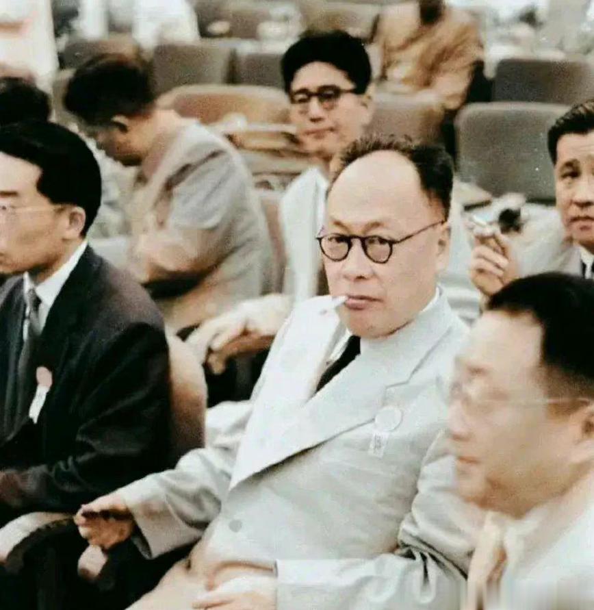1955年，印尼。陈義元帅在万隆开国际大会时的珍贵照片，可以看出身着西装，带着黑