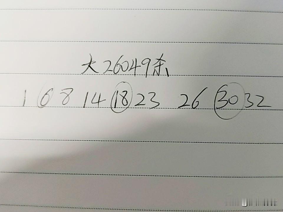 大乐透26049期杀码
01、06、08、14、18、23、26、30、32
上