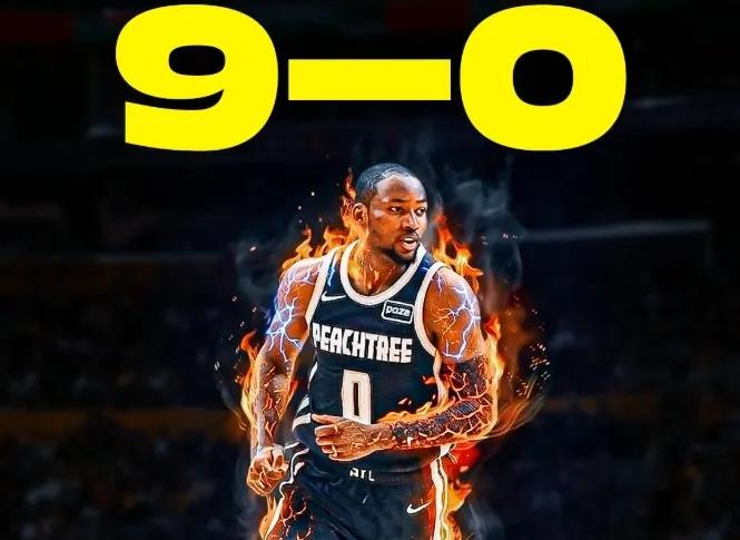 老鹰这一波，直接赢麻了。
得到库明加之后，库明加出战的9场球，老鹰没输过！
今天