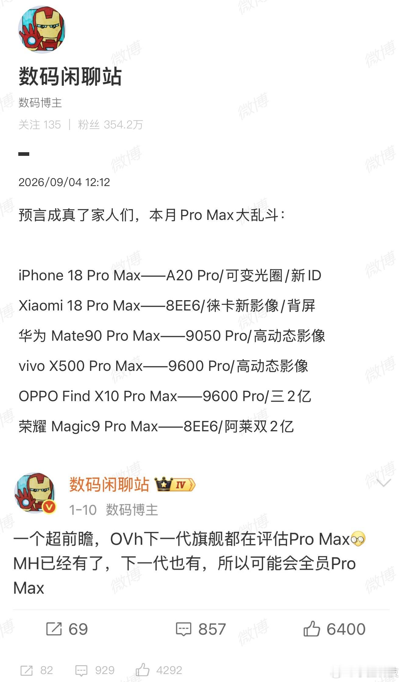 Pro Max大乱斗九月这波旗舰是真·神仙打架！六大品牌齐刷刷冲Pro Max超