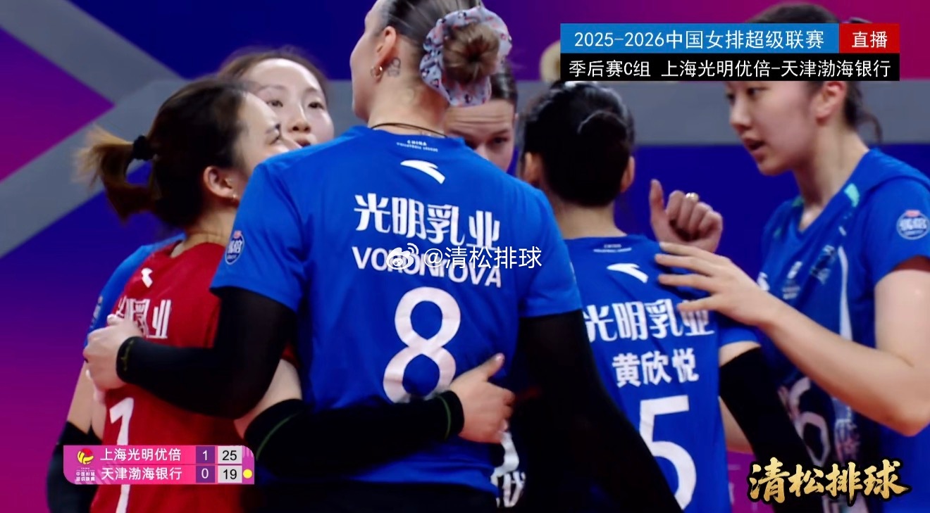2025-2026中国女排超级联赛季后赛C组第16轮上海光明优倍vs天津渤海银行