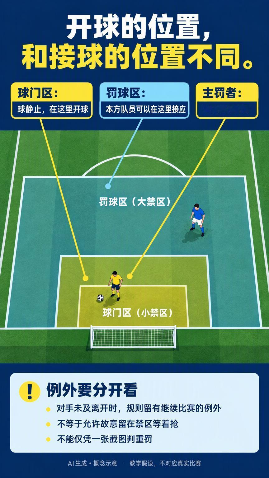 球门球还没出禁区，后卫为什么已经能接？门将把球短传出去，后卫还在禁区里就接了球，