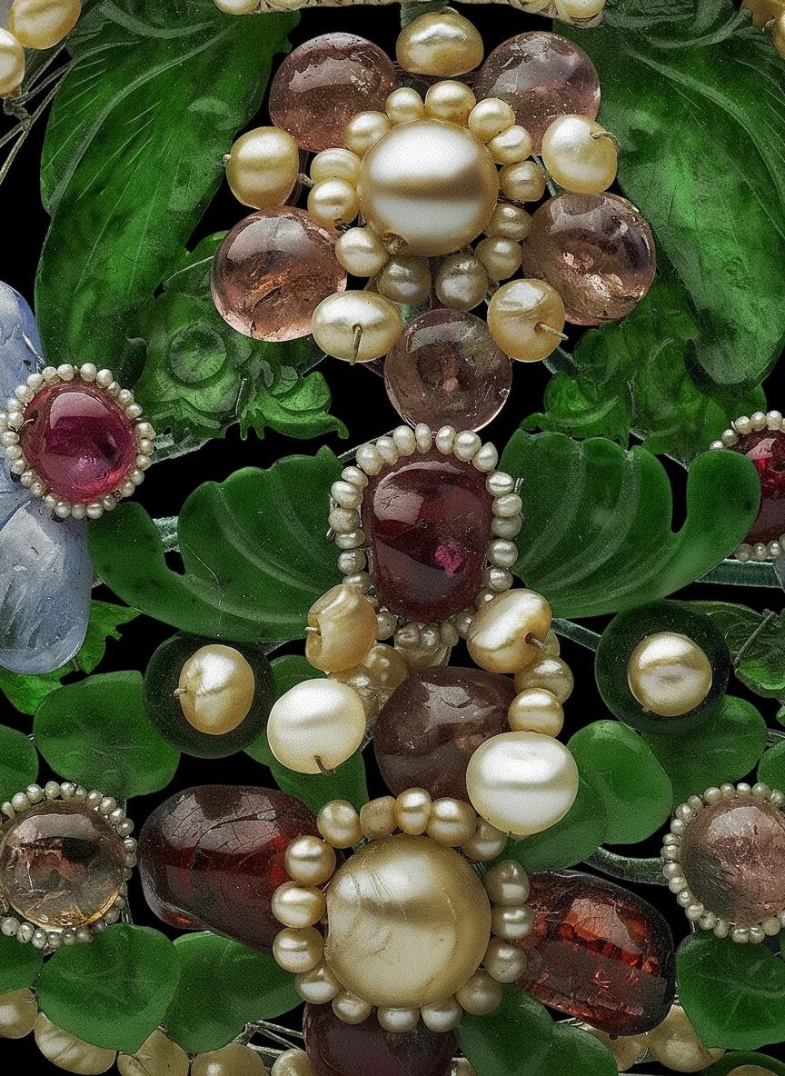 珠翠成春｜鬓云之间的珠玉花叶。🌊花钿委地无人收，翠翘金雀玉搔头 ——...