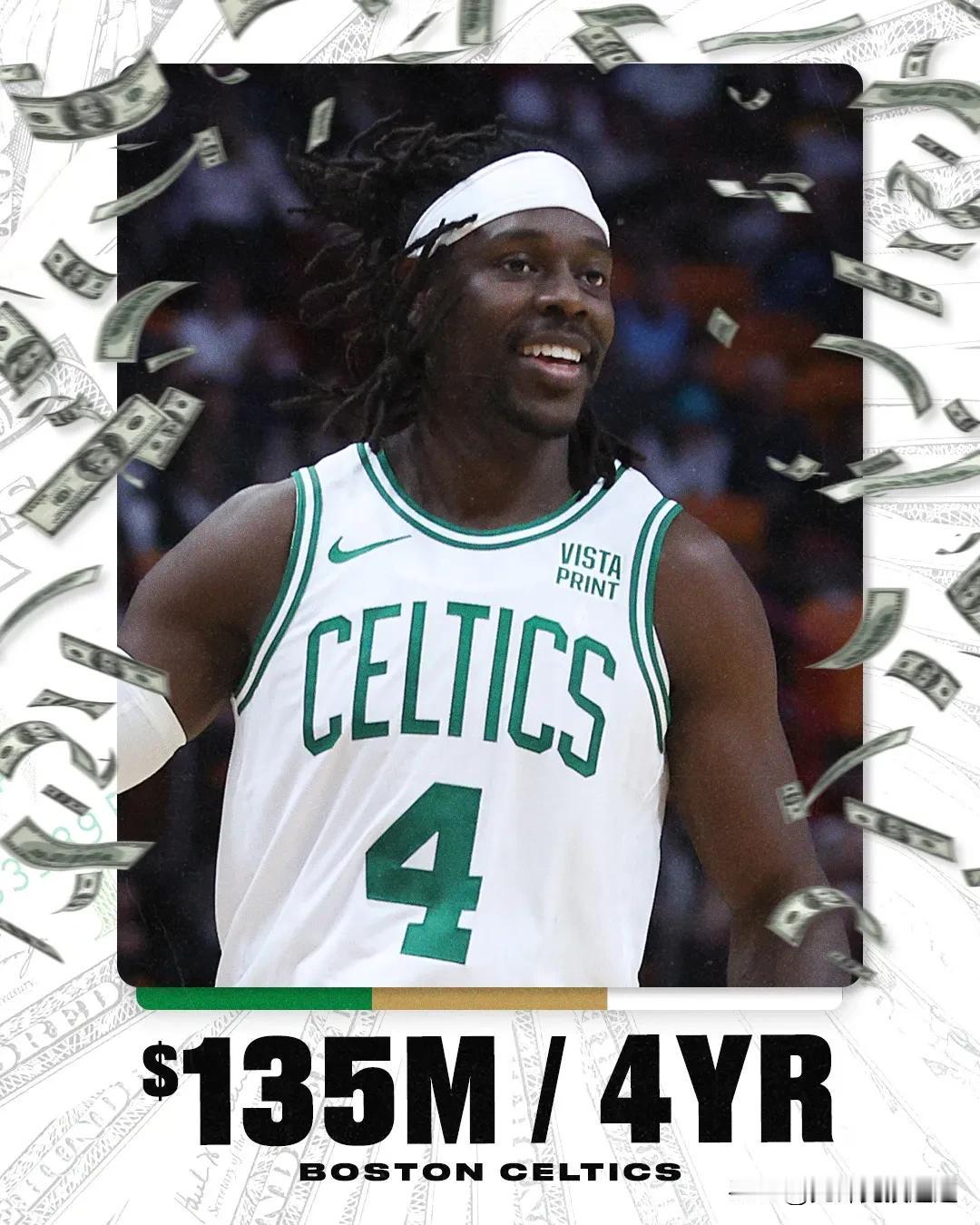 朱·霍勒迪在凯尔特人的第一个赛季：

三分球命中率43.1%（职业生涯最高）

