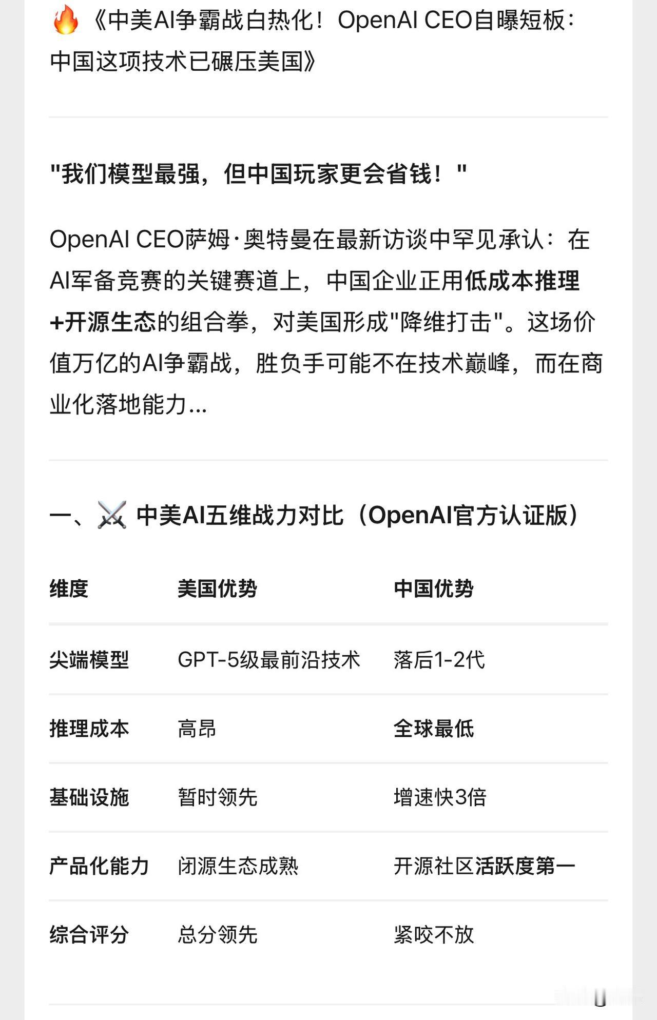 中美Al争霸白热化