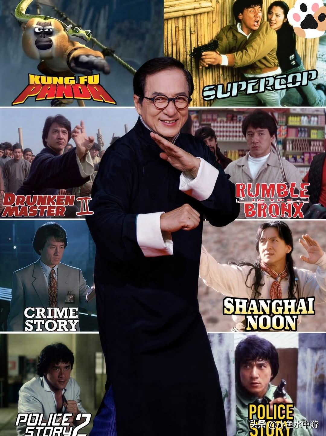 史上最伟大的武术演员 
 
成龙几乎所有危险动作都亲自上阵，哪怕是那些惊险、玩命