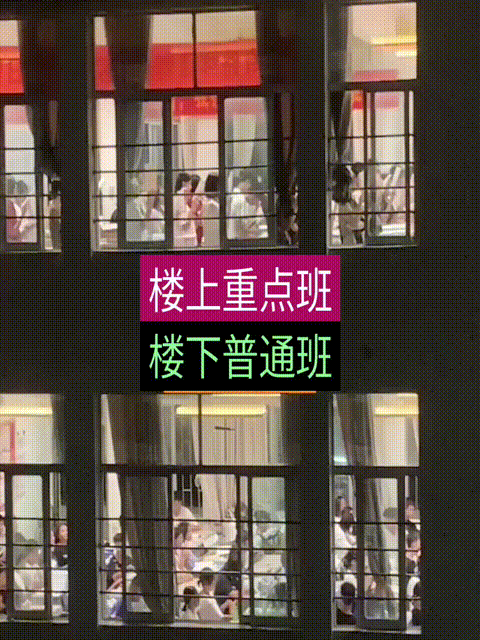 楼上是重点班，楼下普通班，一样的时间，不一样的环境，楼上争分夺秒学习，楼下打打闹