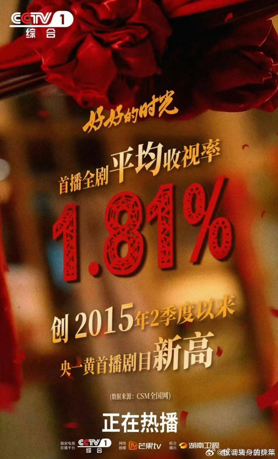 陈昊宇 《好好的时光》破了央一黄金档十一年的记录🐮 