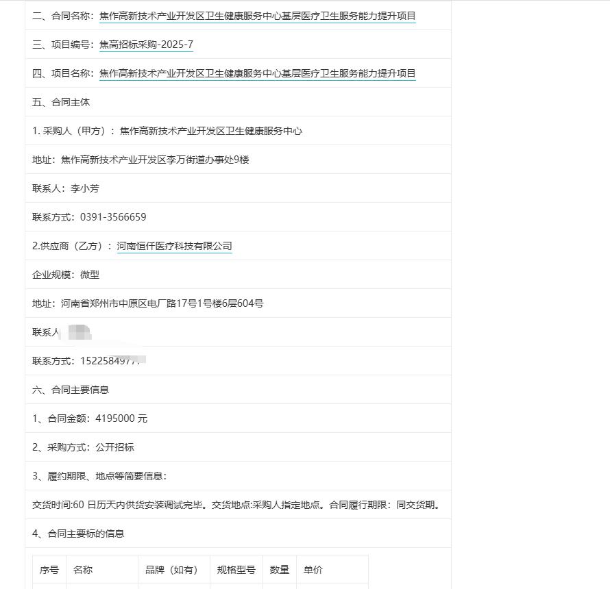城市观察员焦作高新技术产业开发区卫生健康服务中心基层医疗卫生服务能力提升项目，金