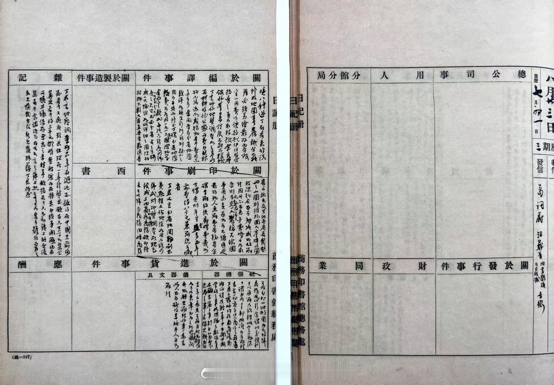 #上海图书馆藏张元济文献#张元济日记（1922年8月23日）这一天的日记，张元济