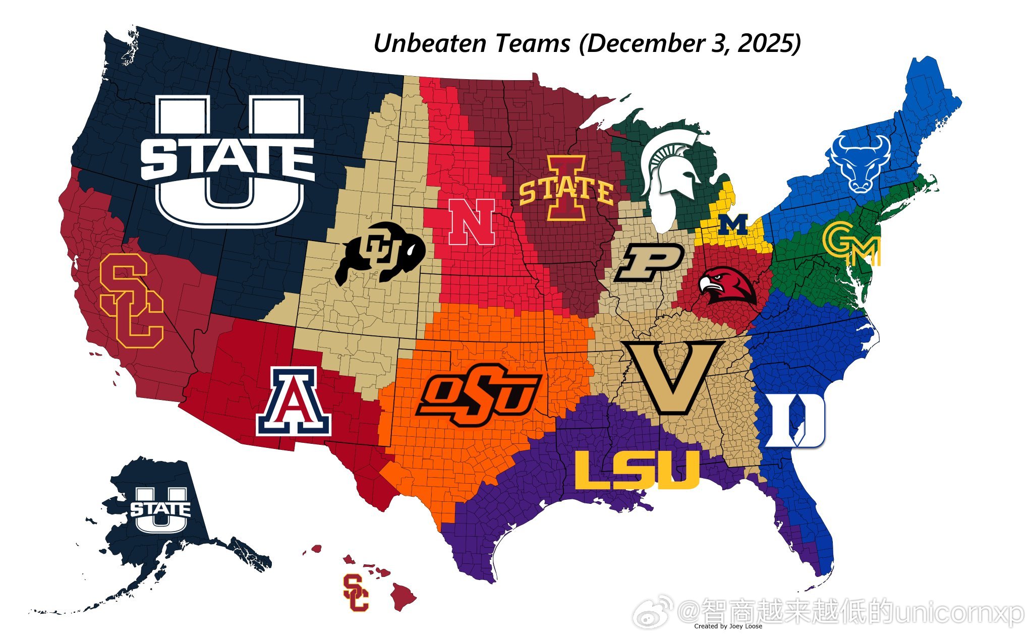 全美NCAA一级联盟保持不败的球队仅剩16支NCAA