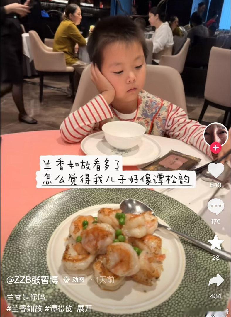 网红奶爸儿子撞脸谭松韵可爱小朋友意外撞脸谭松韵，这种奇妙的长相缘分引来大量讨论。