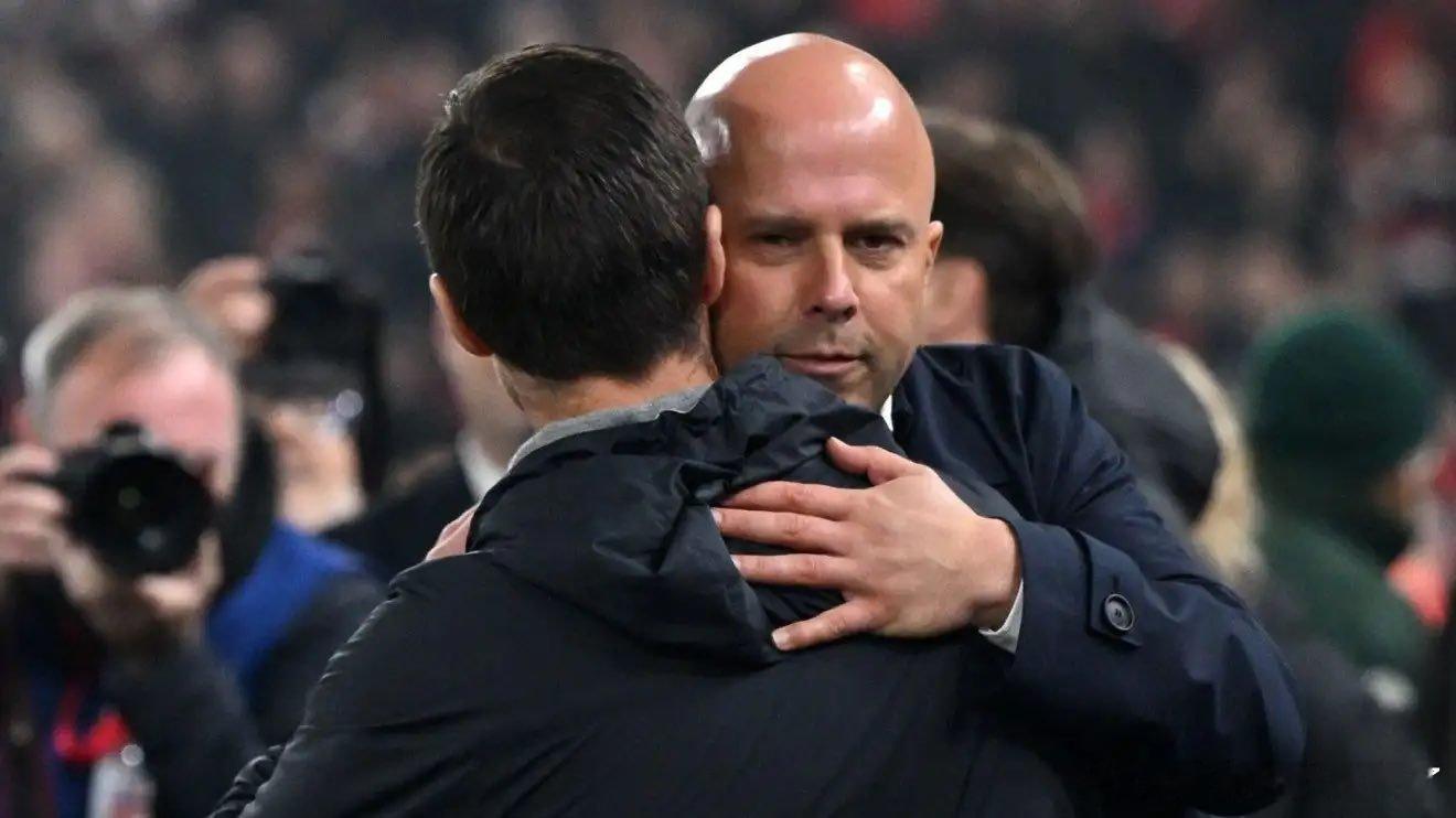 斯洛特 vs 阿隆索：进球数：5失球数：0交锋场次：2获胜场次：2 ​​​