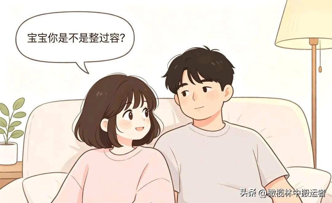 搞笑漫画|老婆：宝宝你是不是整过容老公：我已经帅到这种程度了吗老婆：耳朵是隆的吧