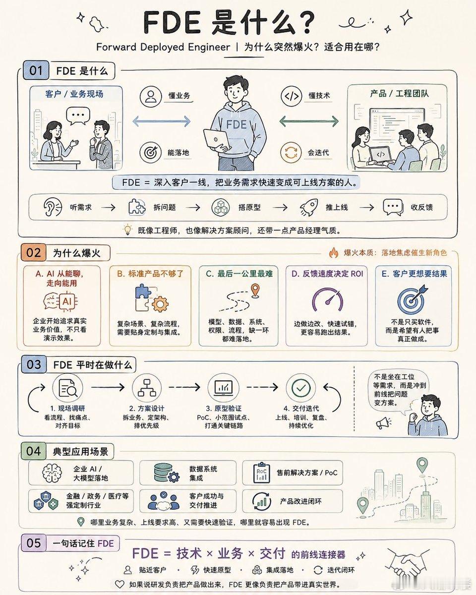 Forward Deployed Engineer，前线部署工程师。简单说就是深