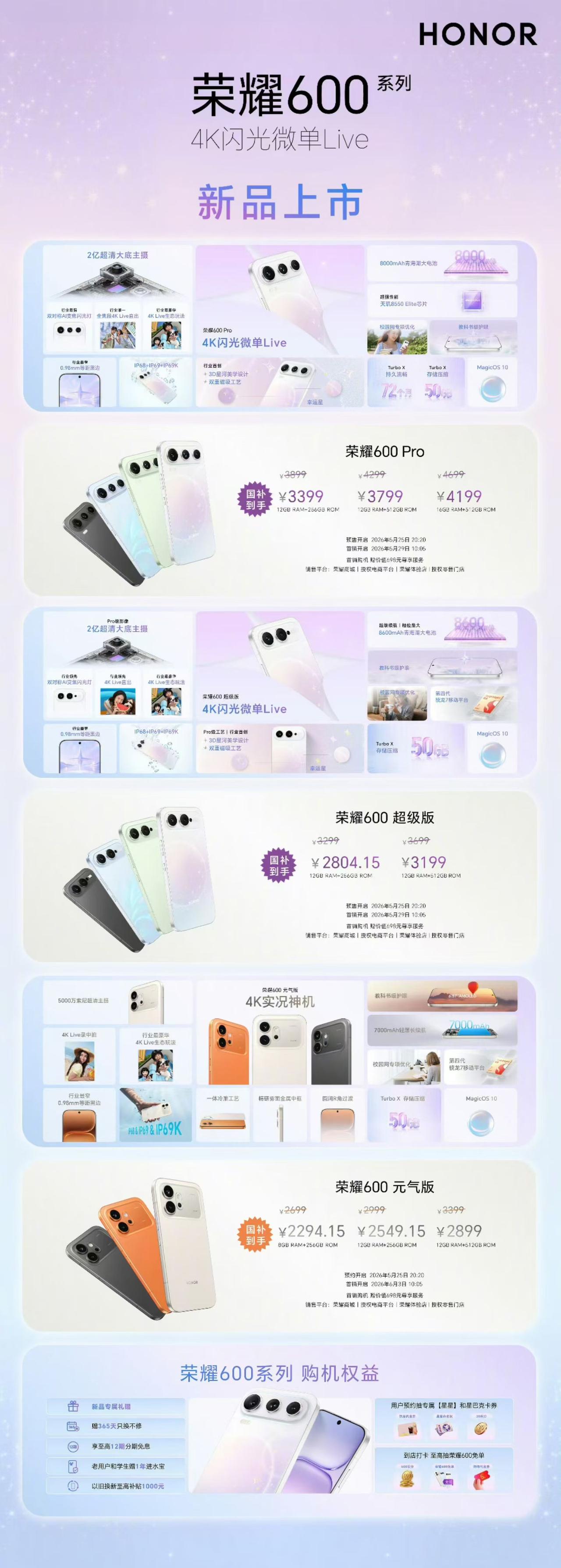 一图看懂荣耀600系列。
​
​价格好香……[爱慕]