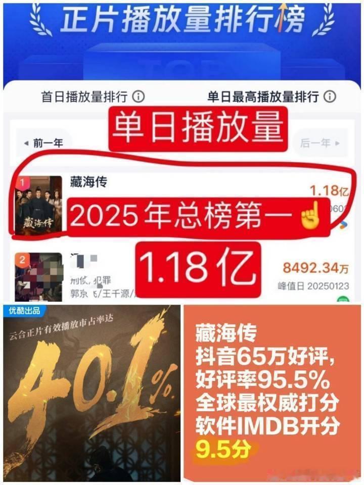 藏海传目前取得的部分实绩～因为18宫格放不下！2025爆剧的标杆 ​​​