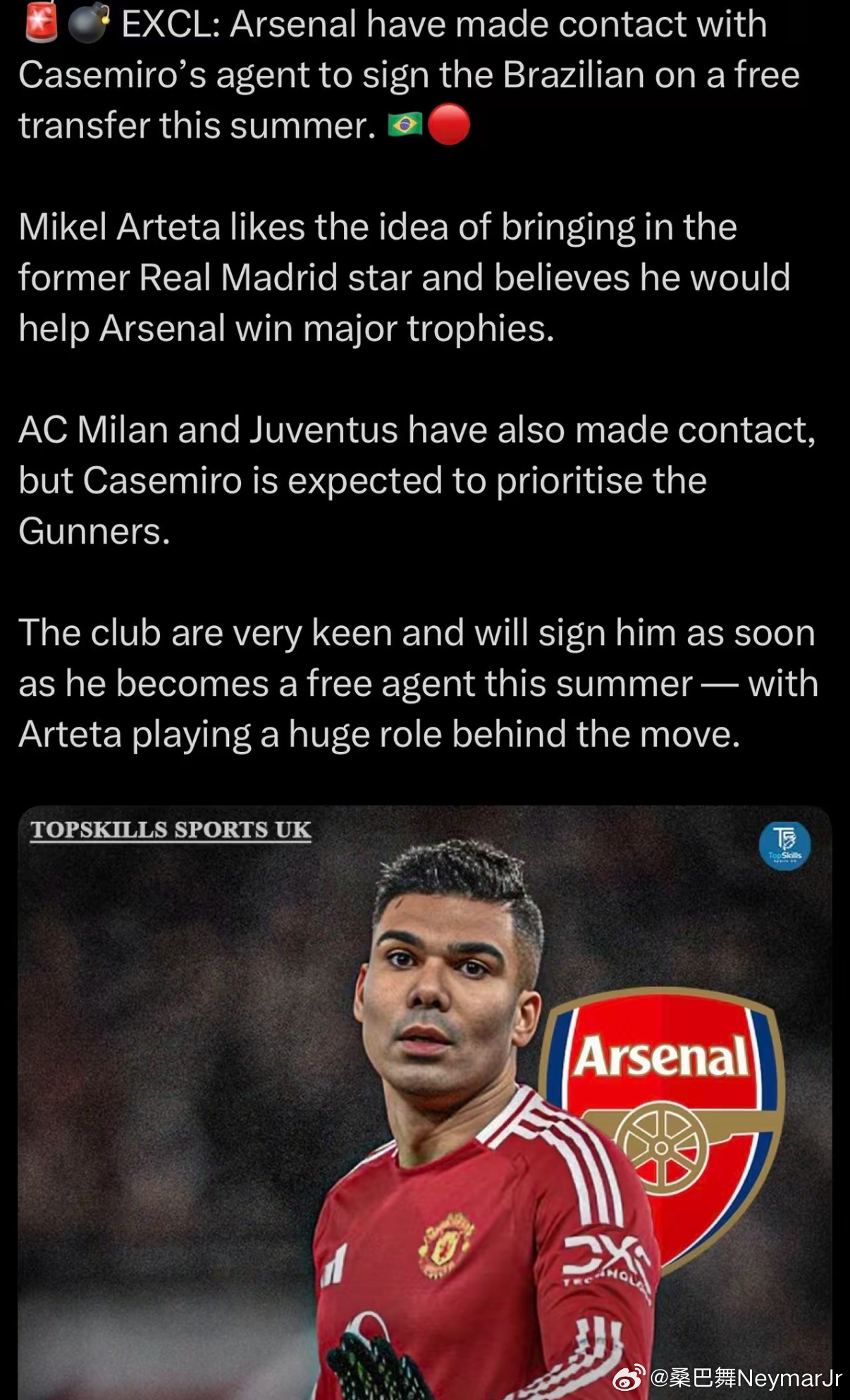 这有点没办法接受啊，胖虎哪怕去意甲，都比转投英超竞争对手好吧。去阿森纳，不如再考