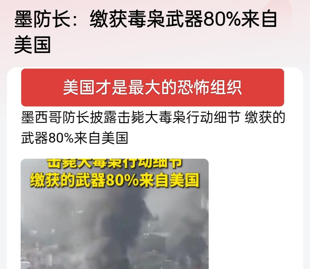 美国才是最大的恐怖组织！当地时间2月23日，墨西哥防长公开重磅数据，自2024年