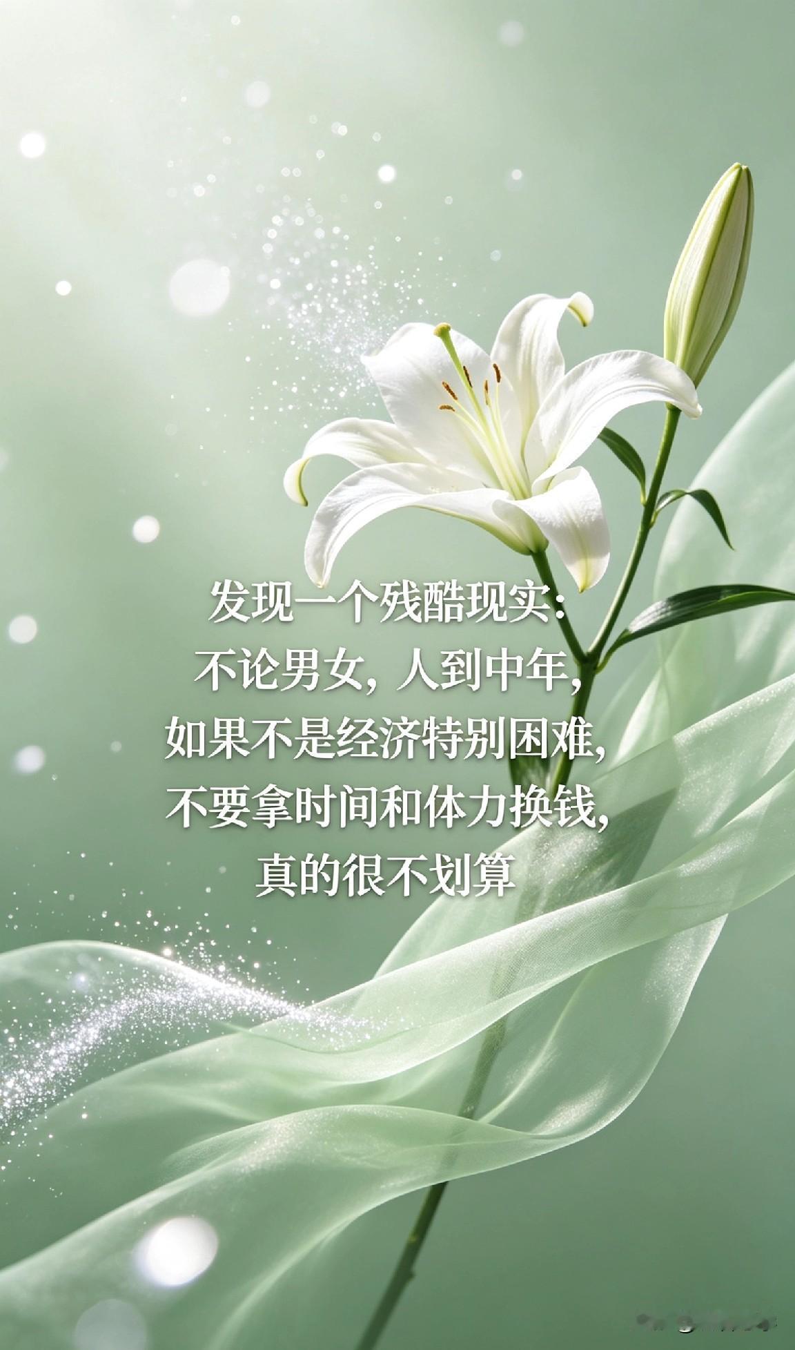 发现一个残酷现实：不论男女，人到中年，如果不是经济特别困难，不要拿时间和体力换钱