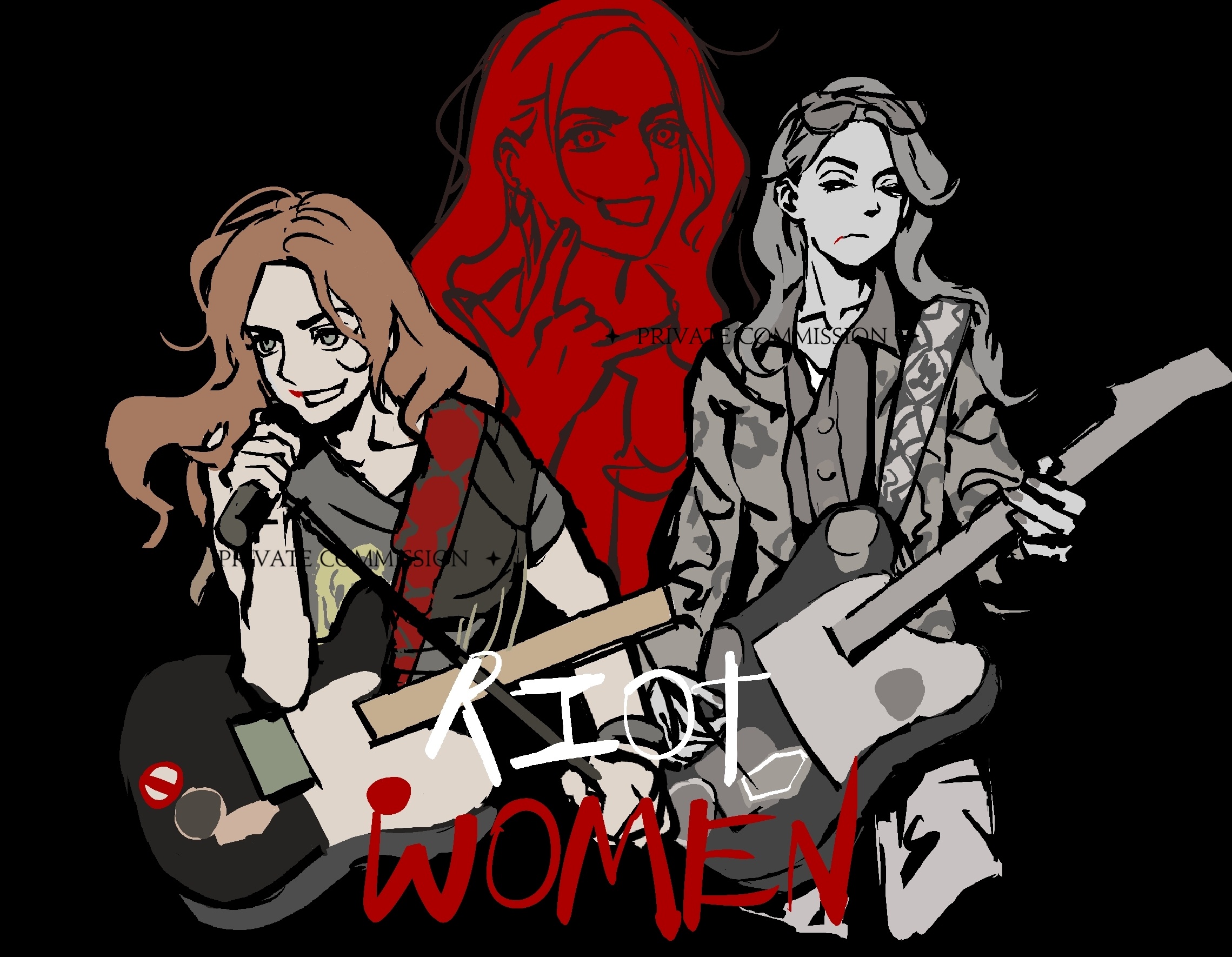 23891【riot women】放下三只摇滚kitty约稿🫳🫳 