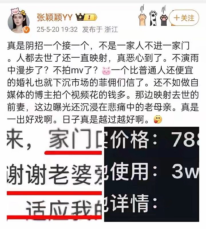 张颖颖又给S家当嘴替了，嘲讽汪小菲婚礼廉价，比普通人还便宜。她说汪小菲一边映射前