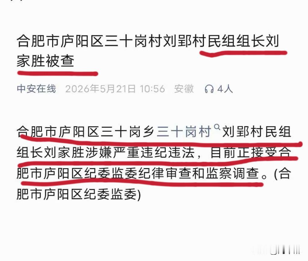 15年“芝麻官”刘家胜被查！
刘家胜系合肥市庐阳区三十岗乡三十岗村刘郢村民组组长