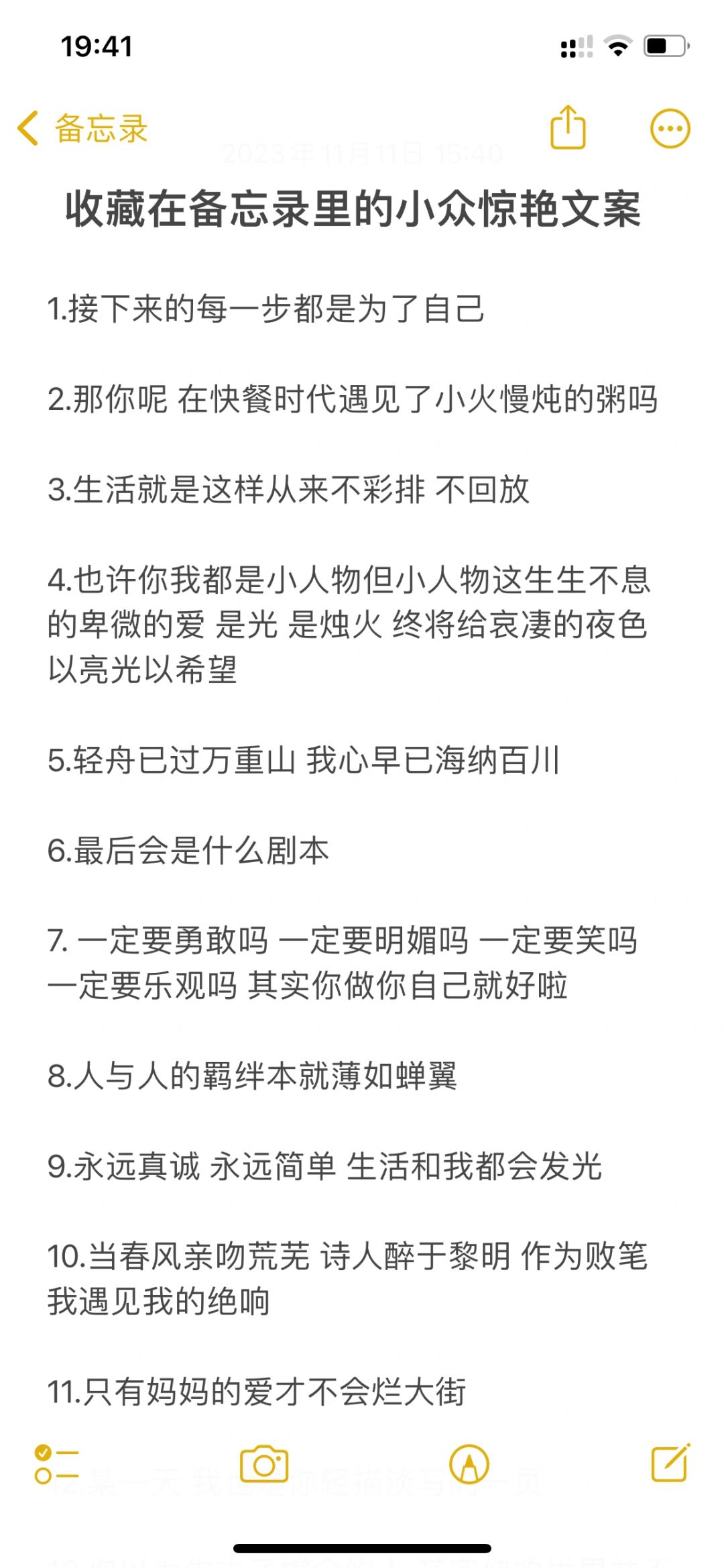 收藏在备忘录里的小众惊艳文案