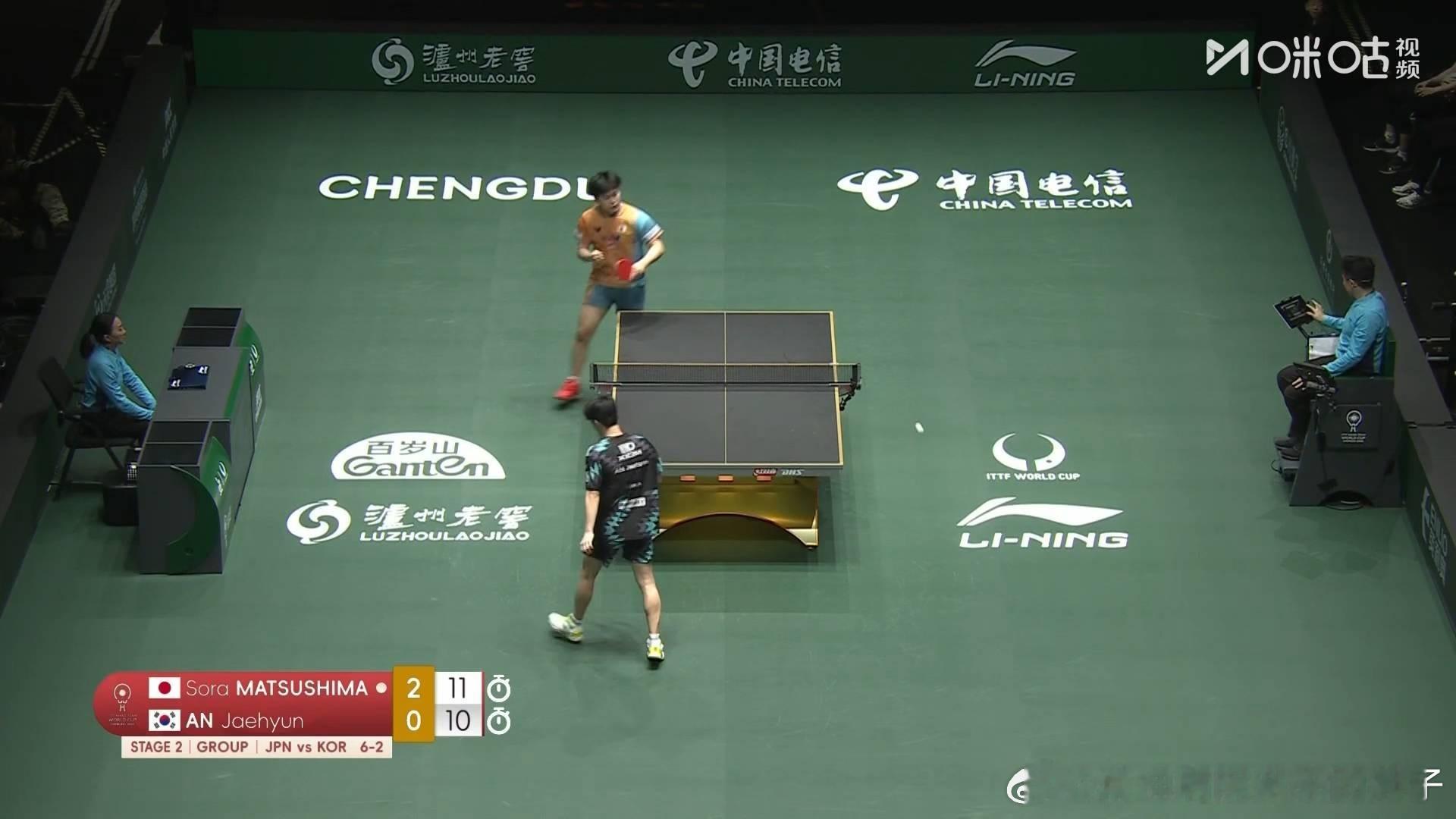 松岛辉空3比0安宰贤（9，6，10）第四盘：筱塚大登户上隼辅VS吴晙成安宰贤日本