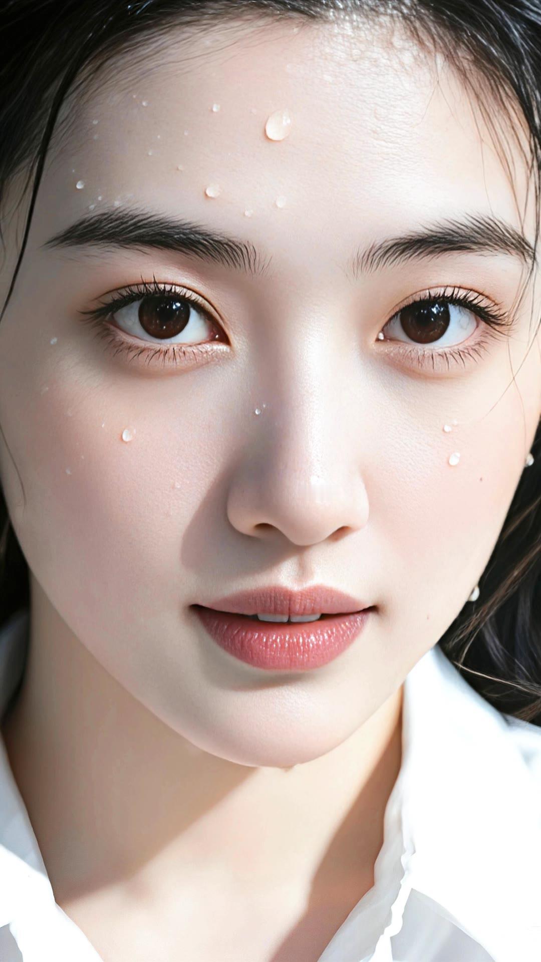 清新自然妆容，水润光泽肌肤，甜美可人！🌸💄✨