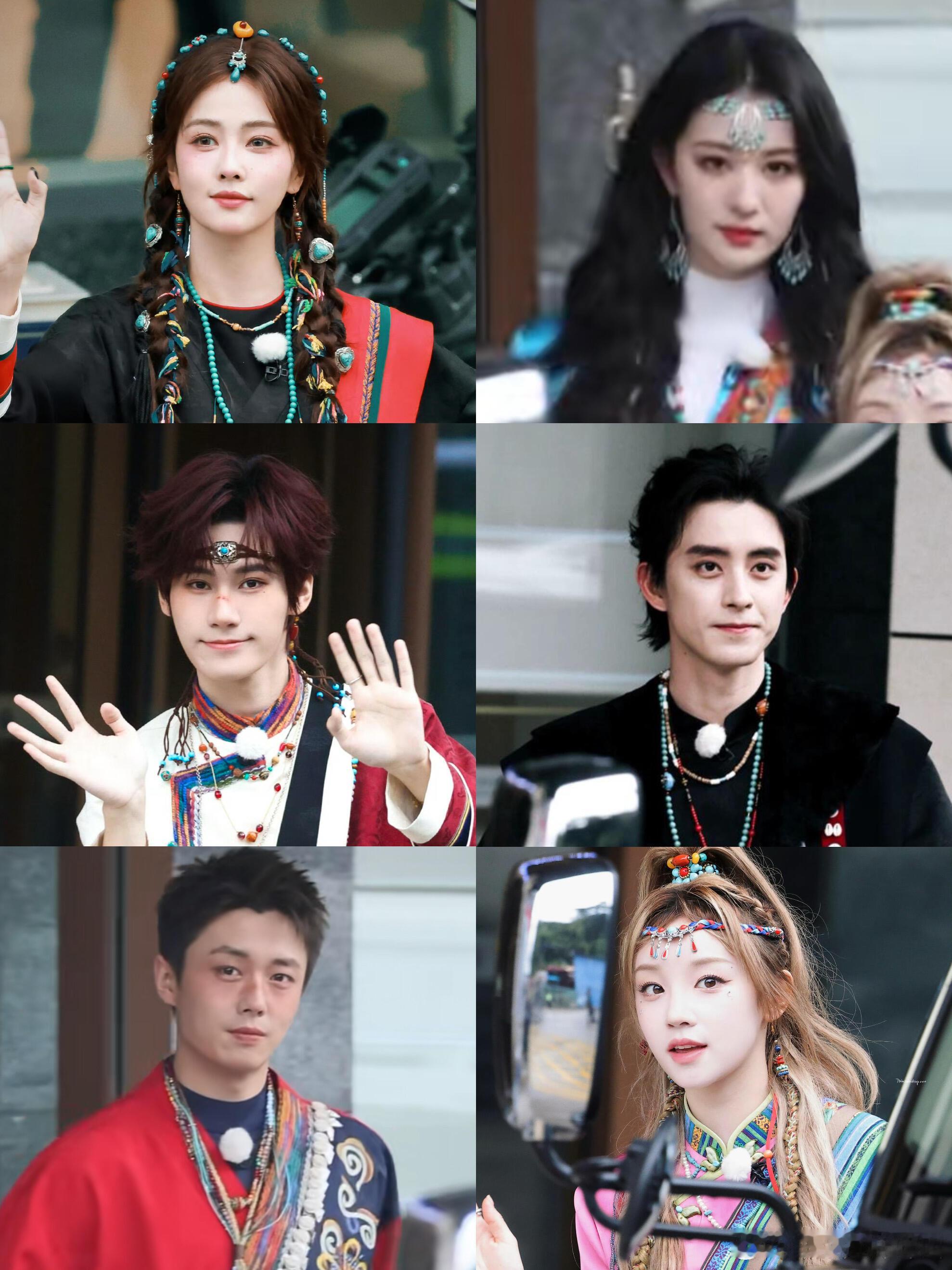 奔跑吧西藏站今日路透：白鹿  宋雨琦 张真源 敖瑞鹏 翟子路 王楚然图源水印 ​