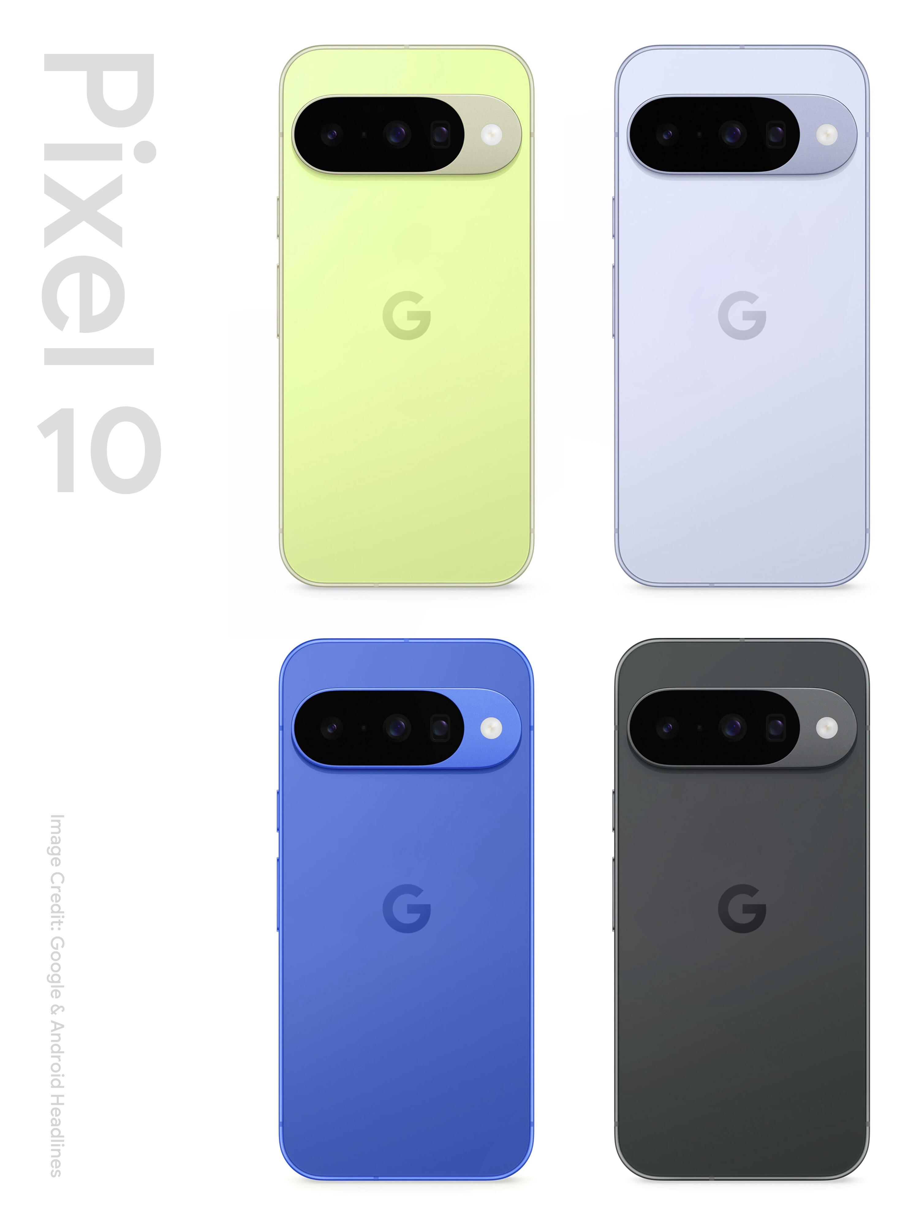 Pixel 10 全系渲染图曝光！粉色应该无了,你们喜欢这几个新颜色吗？[污] 