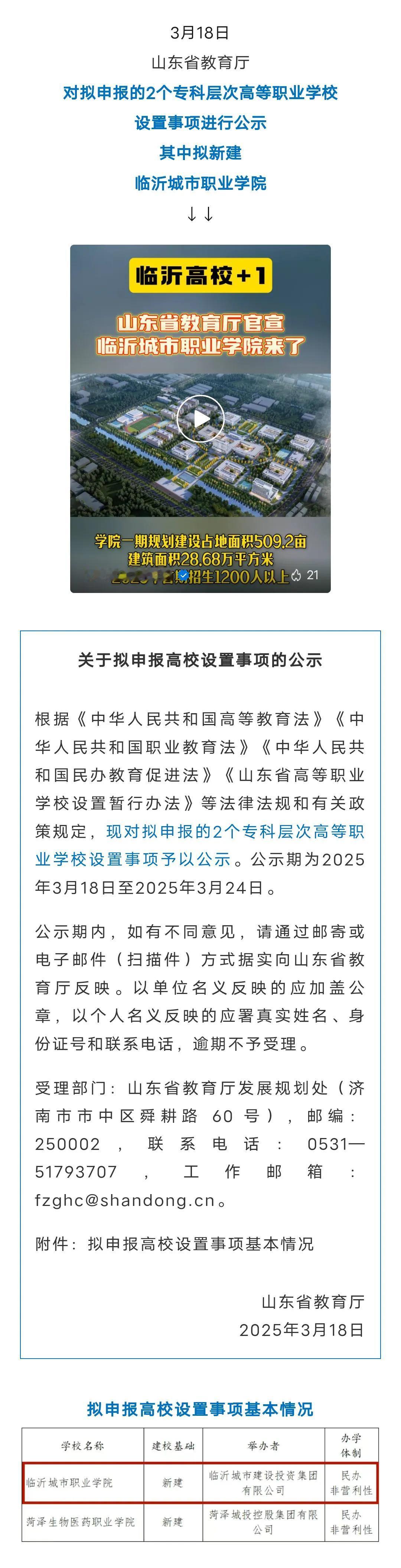 重磅！就在高新区！临沂又一所高校，来了...