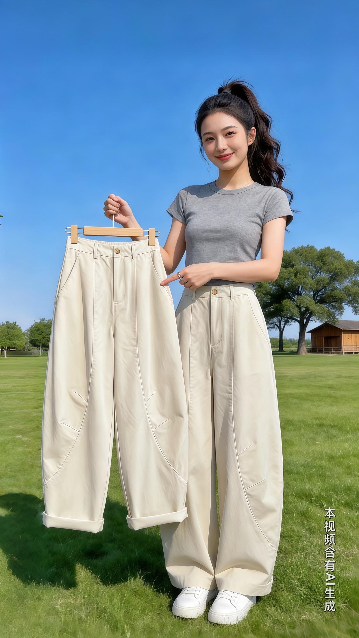 百搭裤子 显高显瘦显腿长 轻松get夏日松弛感淡人穿搭 不靠建模的夏季...