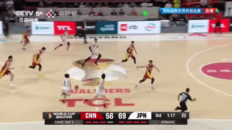 最直观的缩影——中国男篮惨败日本男篮:
日本男篮抢到篮板球，从后场快速发起快攻，