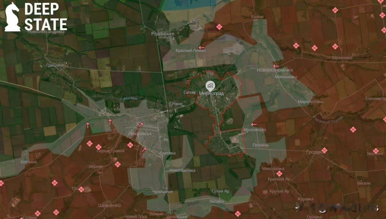 DeepState：俄军继续企图占领 Pokrovsk 和 Myrnohrad 