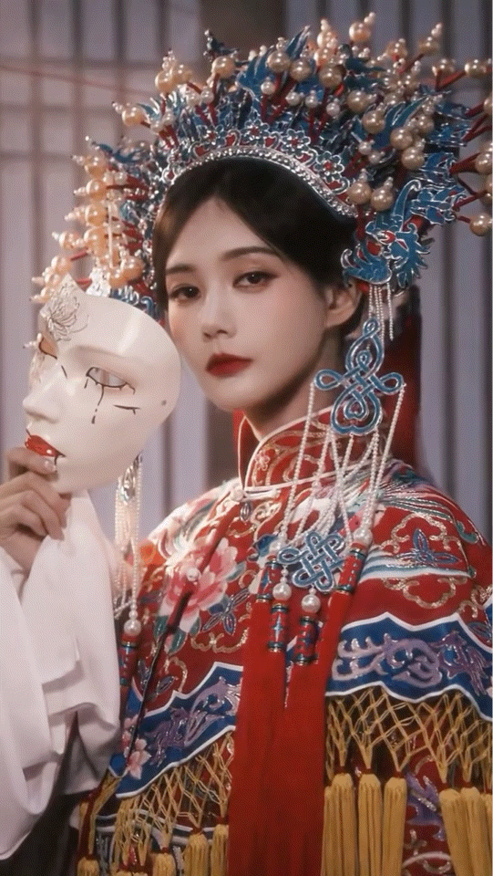 李一桐这段表演太有层次！戴面具时，温柔隐忍，小白花气质。摘下面具，小白花爆改红玫