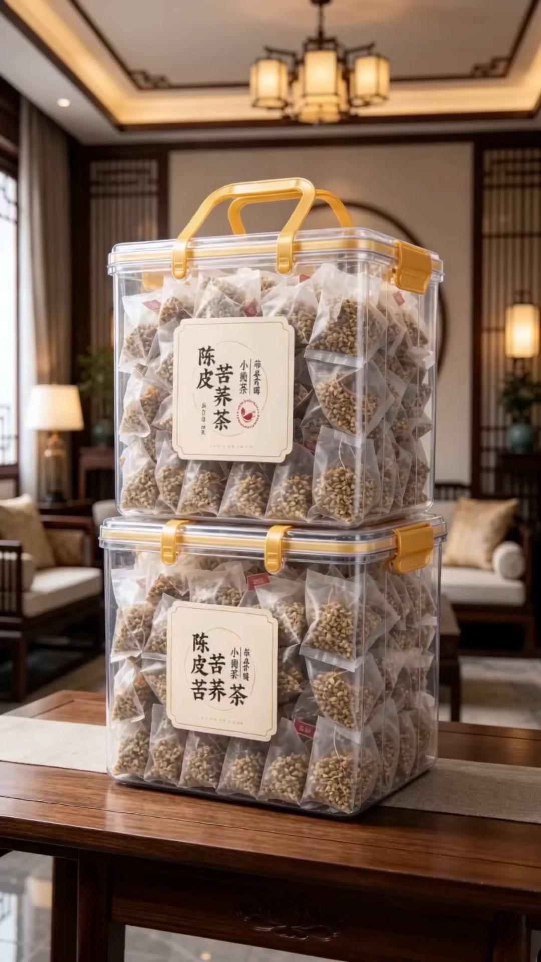 解腻刮油就喝它！陈皮苦荞茶，天然食材搭配，饭后一杯促消化，独立茶包，囤...