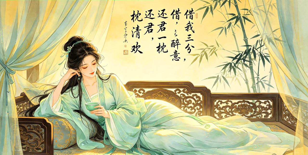 上联：借我三分醉意，
 下联：还君一枕清欢。
 简要解析
 对仗：“借我”对“还